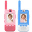 Pink and blue Kael video walkie talkies with a rotatable camera for easy switching between selfie and rear-view modes for kids