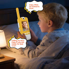 Yellow Kael HD video walkie-talkie providing nighttime comfort and secure, real-time communication between kids and parents at bedtime