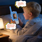 Kael HD video walkie talkie providing nighttime comfort and security for kids to communicate with parents at bedtime
