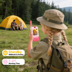Kael video walkie talkie: 1000mAh battery providing 10-day standby and 5-6 hours of continuous playtime for kids
