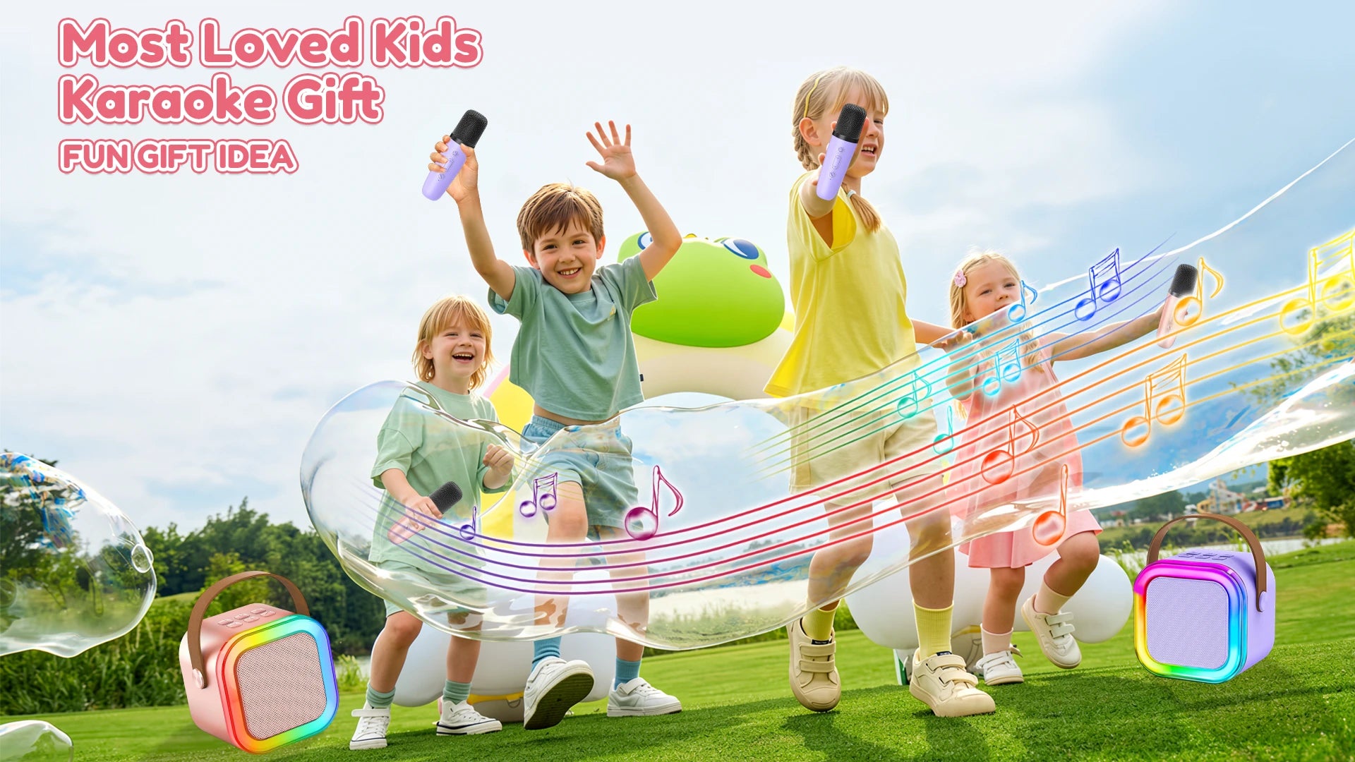 Kids Karaoke Machine Gift Set - Multiple Colors for Girls and Boys Ages 3-12